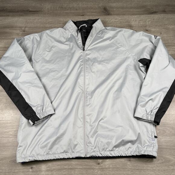 Adidas Jacket Mens Size XL Gray Full Zip Climastorm Windbreaker Lightweight - Picture 1 of 16